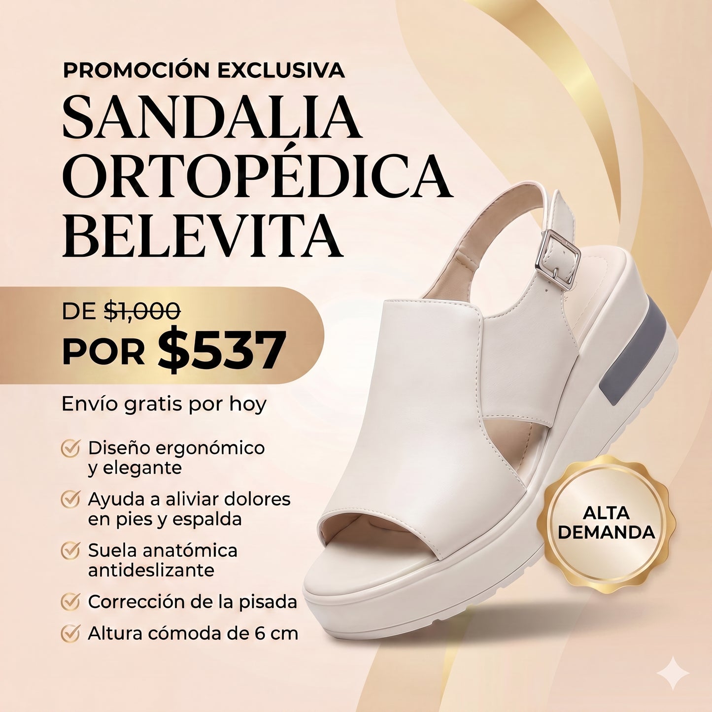 Sandalia Ortopédica Anatomica Belevita - Elegancia y Comodidad